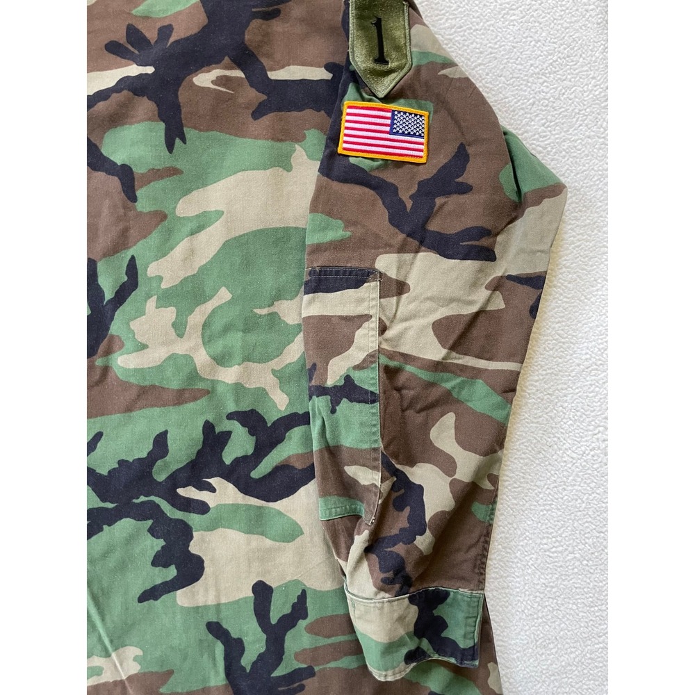 US Army Mens Medium Long BDU Jacket Camo Woodland 1st Infantry Division Patches - Picture 8 of 16